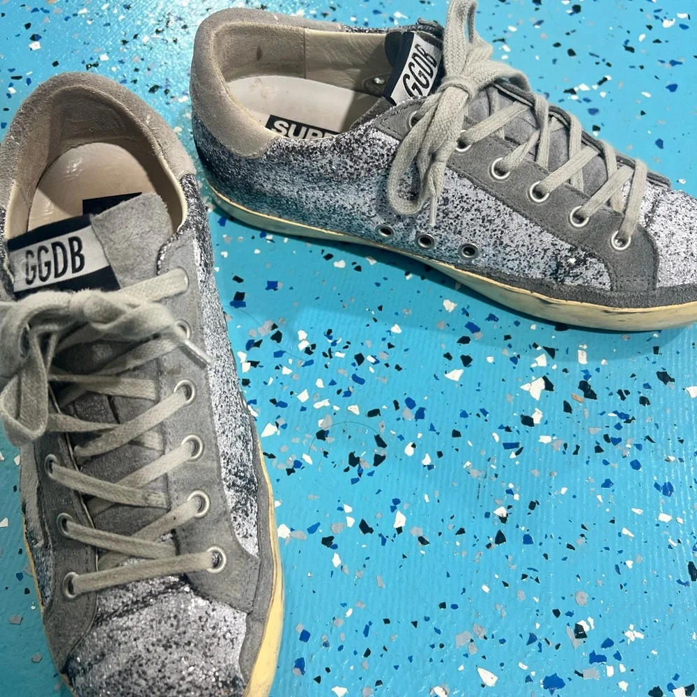 Golden Goose silver/white glitter RARE superstars - Picture 4 of 5